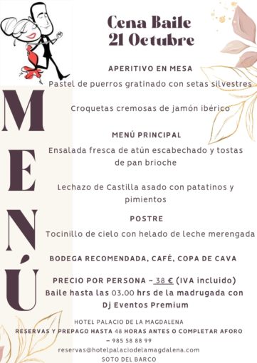 CENA BAILE 21 OCTUBRE